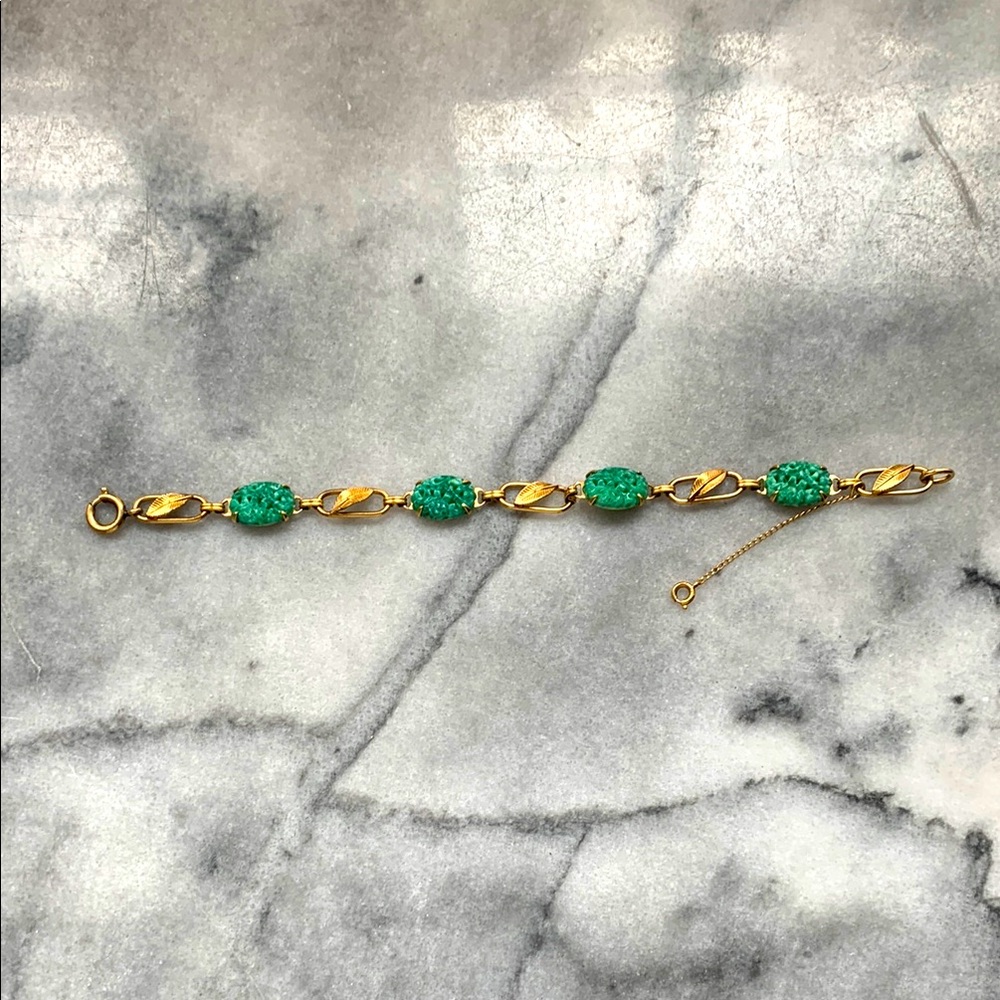 Elegant Gold filled jade Bracelet